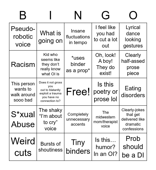 OI Bingo Card