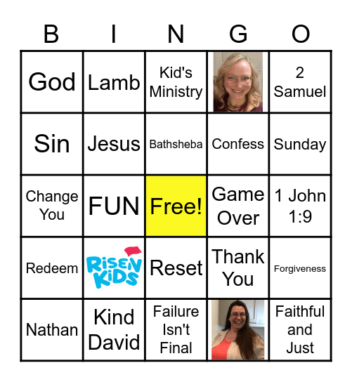 King David and Bathsheba Bingo Card
