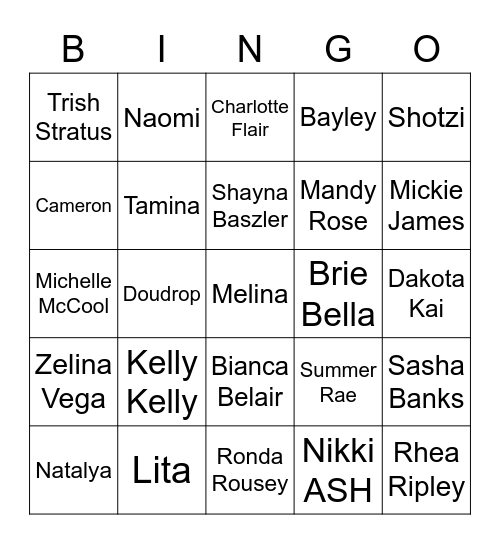 Womens Rumble 2022 Bingo Card