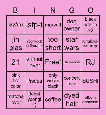 Lyssa Bingo Card