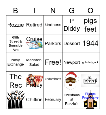 Rozzie's Birthday Bingo Card