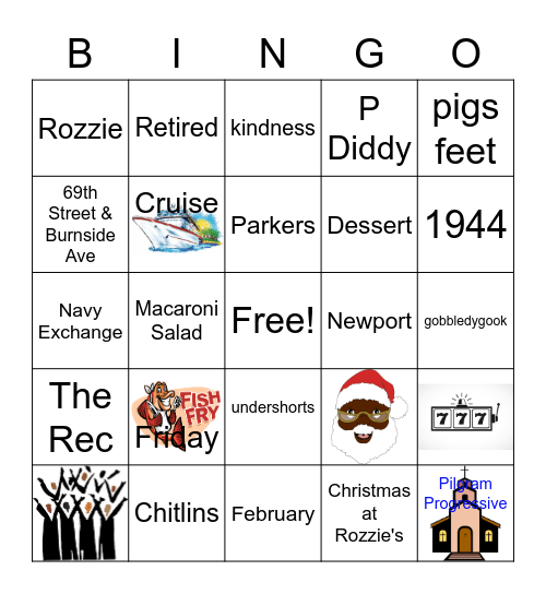 Rozzie's Birthday Bingo Card