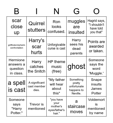 emmy's HP bingo Card