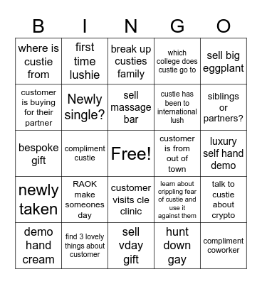 connection bingo Card