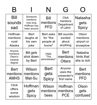 SFIN Bingo Card