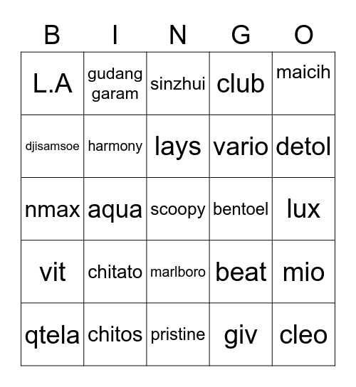 Timtam Bingo Card