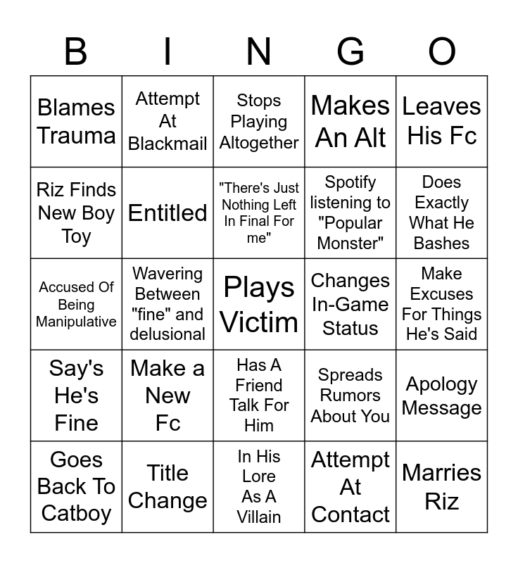 FFXIV BINGO Card