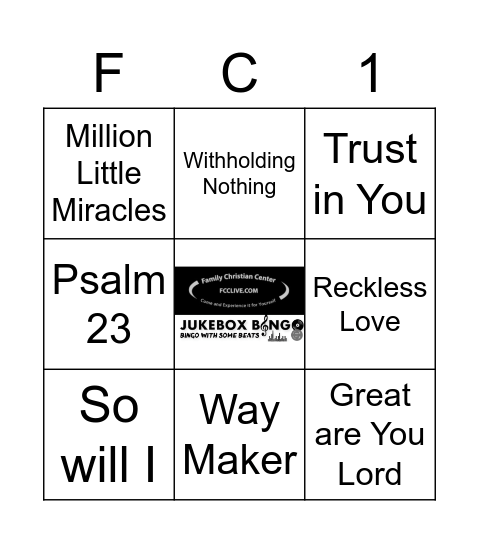 FCC Worship Bingo Card