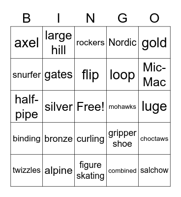 Beijing 2022 Bingo Card