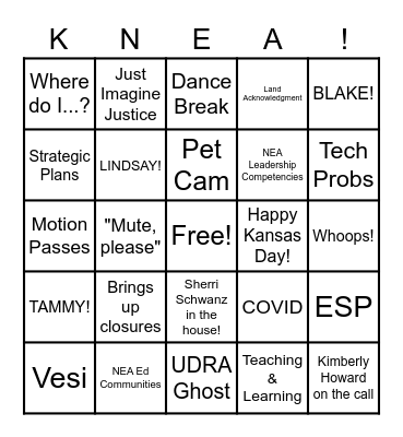 Sectionals UDRA! Bingo Card