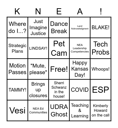 Sectionals UDRA! Bingo Card