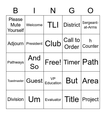 Fun Meeting Bingo Card