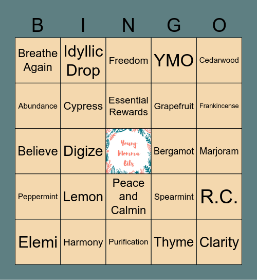 Young Momma Oils Bingo Card