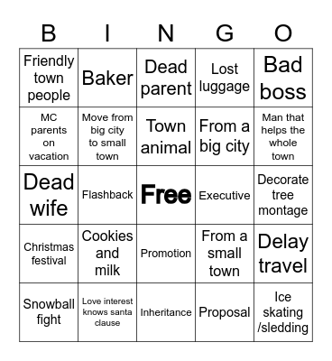 Hallmark Bingo Card