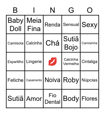 CHÁ  DE LINGERIE DA THY Bingo Card