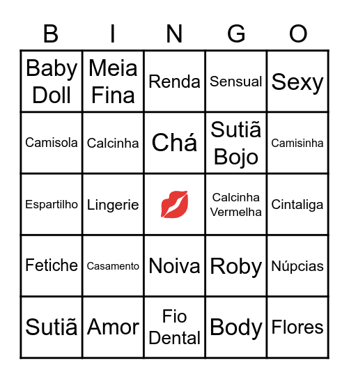 CHÁ  DE LINGERIE DA THY Bingo Card