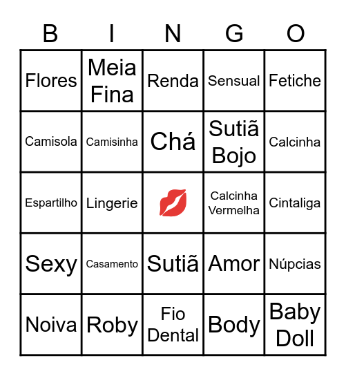 CHÁ  DE LINGERIE DA THY Bingo Card