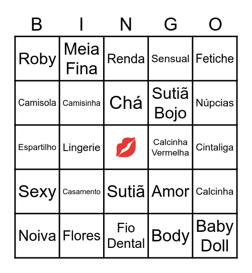 CHÁ  DE LINGERIE DA THY Bingo Card