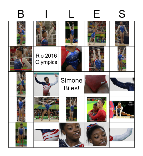 Simone Biles Bingo Card