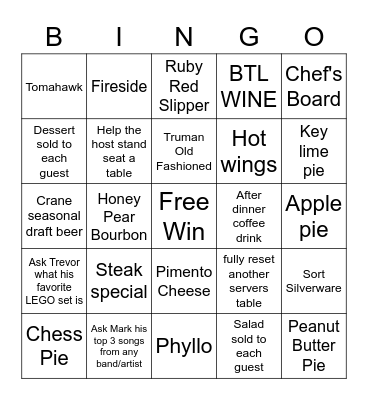 Server Bingo Card