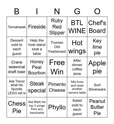 Server Bingo Card