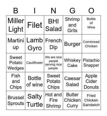 Server BINGO Card