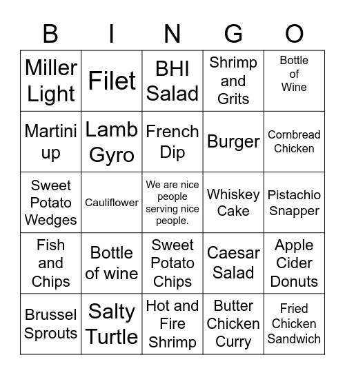 Server BINGO Card