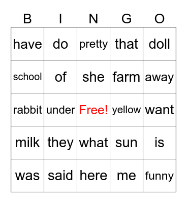 K Block 4 Bingo Card
