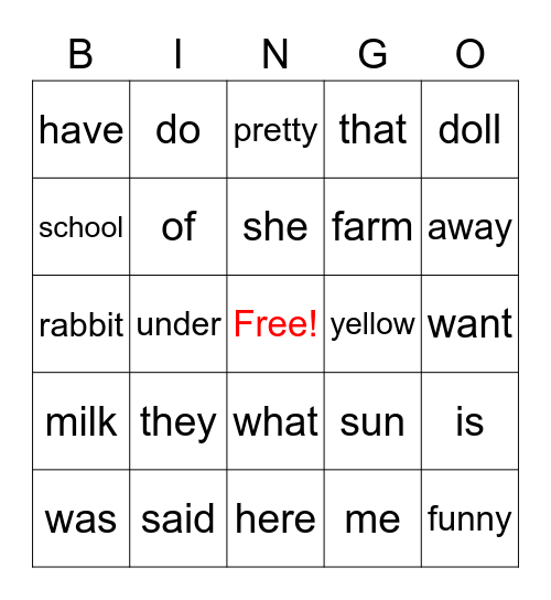 K Block 4 Bingo Card