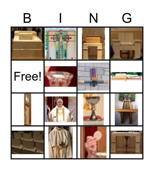 Church Items Bingo Card