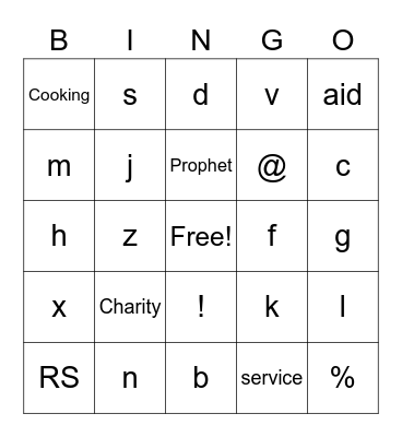 RS Bingo Card