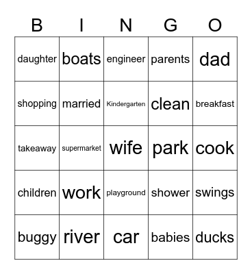 21st Century Dad Bingo Card