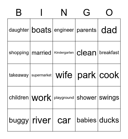 21st Century Dad Bingo Card