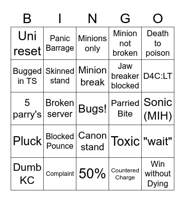 SM Bingo Card