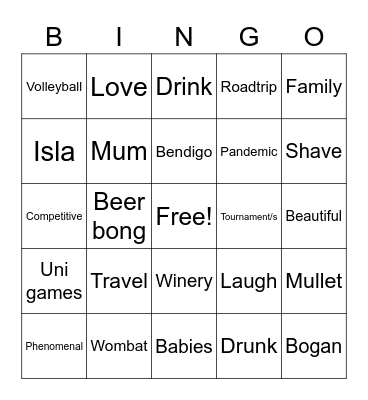 Kalsie Wedding Bingo Card