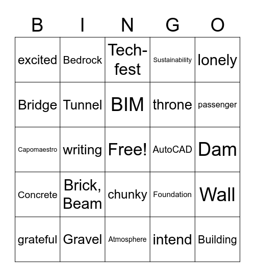Techfest Bingo Card
