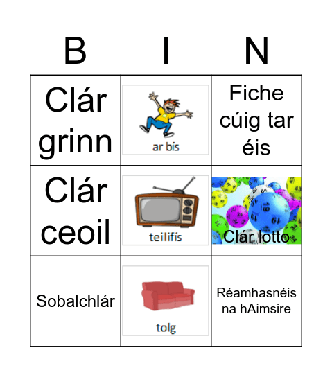 An Teilifís Bingo Card