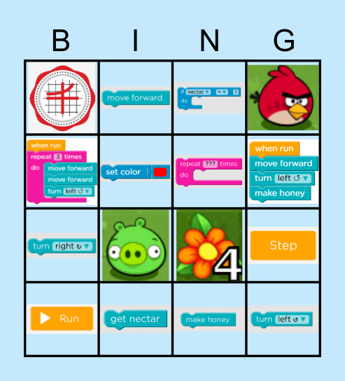 Coding Words Bingo Card