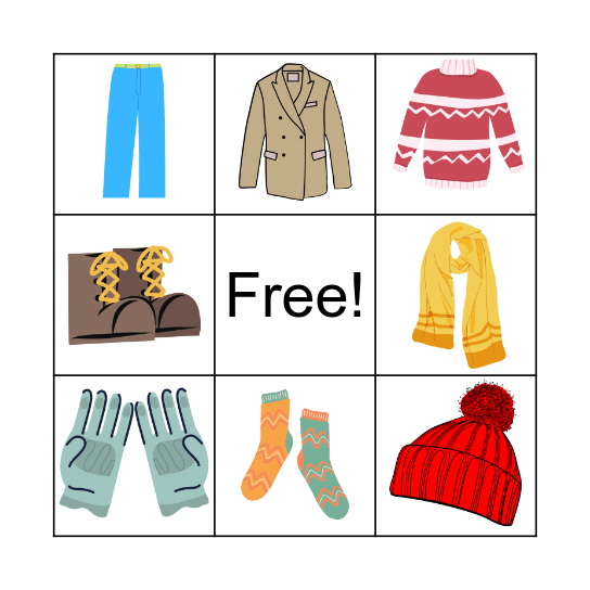 ZIMNÍ OBLEČENÍ Bingo Card