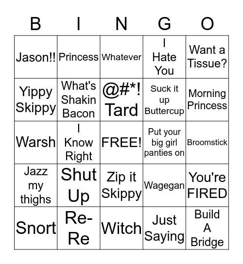 McNortonism's Bingo Card