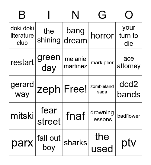 things claudya says frank stans cant like ☹️ Bingo Card