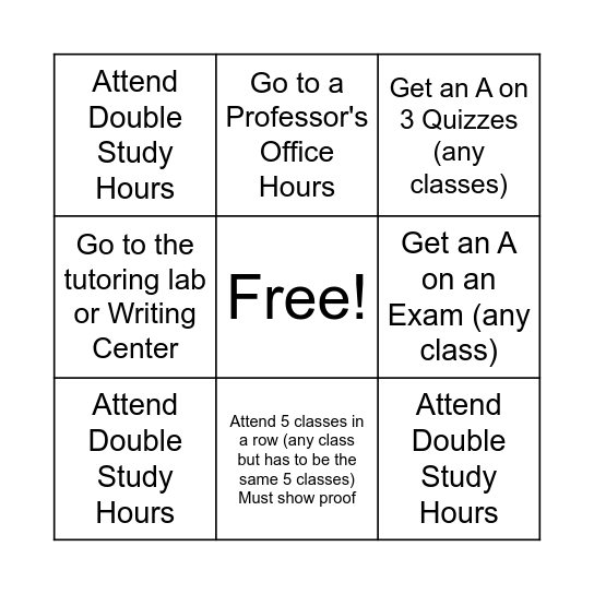 To Place Scholarship Over Social Obligations Bingo Card