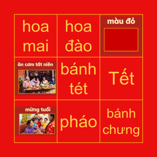 Tết Bingo Card