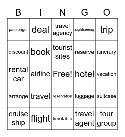 Travel Bingo 2 Bingo Card
