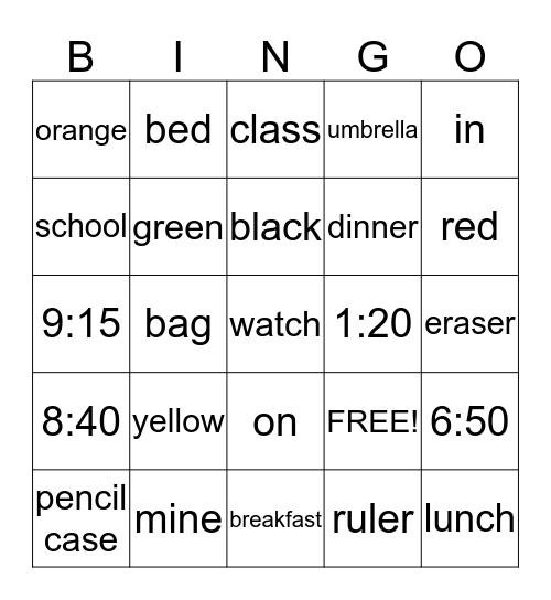 4th grade Review Bingo Card