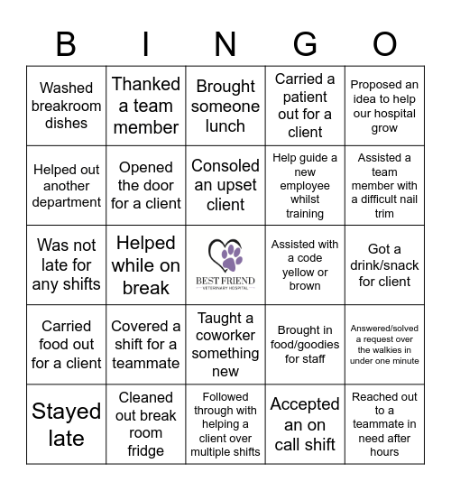 The SVP Way Bingo Card