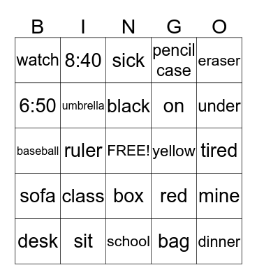4th grade Review Bingo Card