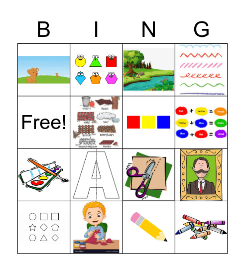 Art Terms K-2 Bingo Card