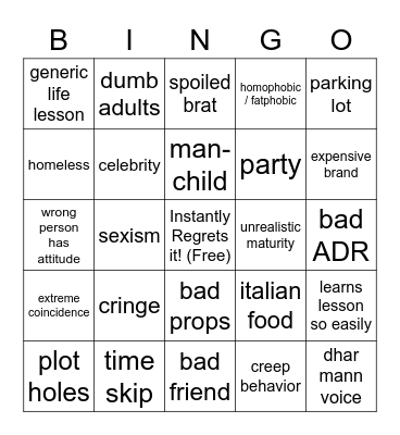 Dhar Mann Bingo Card