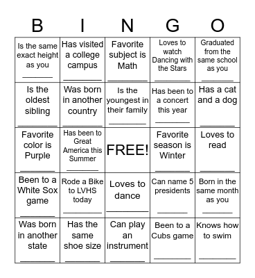 Wildcat Bingo  Bingo Card
